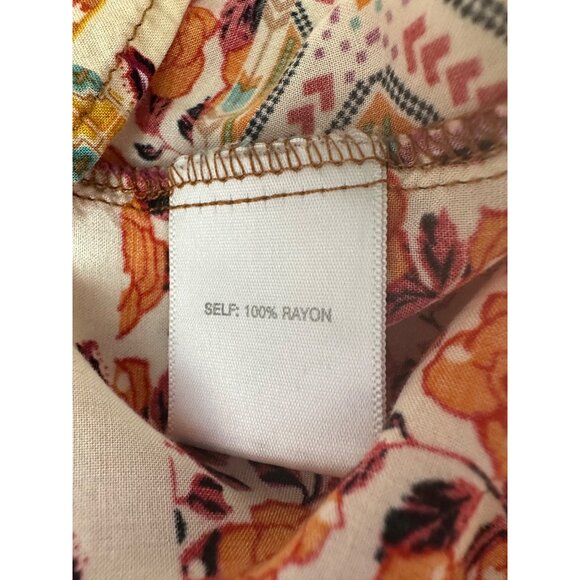 Rose + Olive Smocked Patchwork Baby Doll Top Small Boho Festival Cottage Retro - Picture 7 of 8